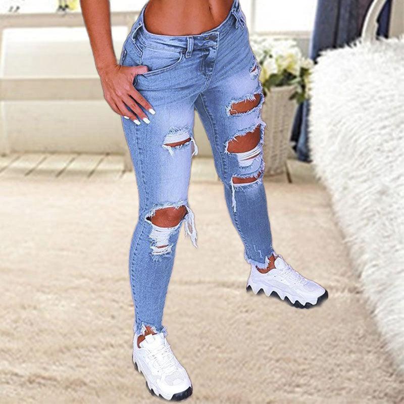 Brushed Denim Cargo Pants for Women - Stretchy, Stylish, and Versatile Fit
