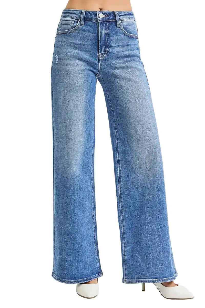 RISEN Full Size High Rise Wide Leg Jeans Plus Size