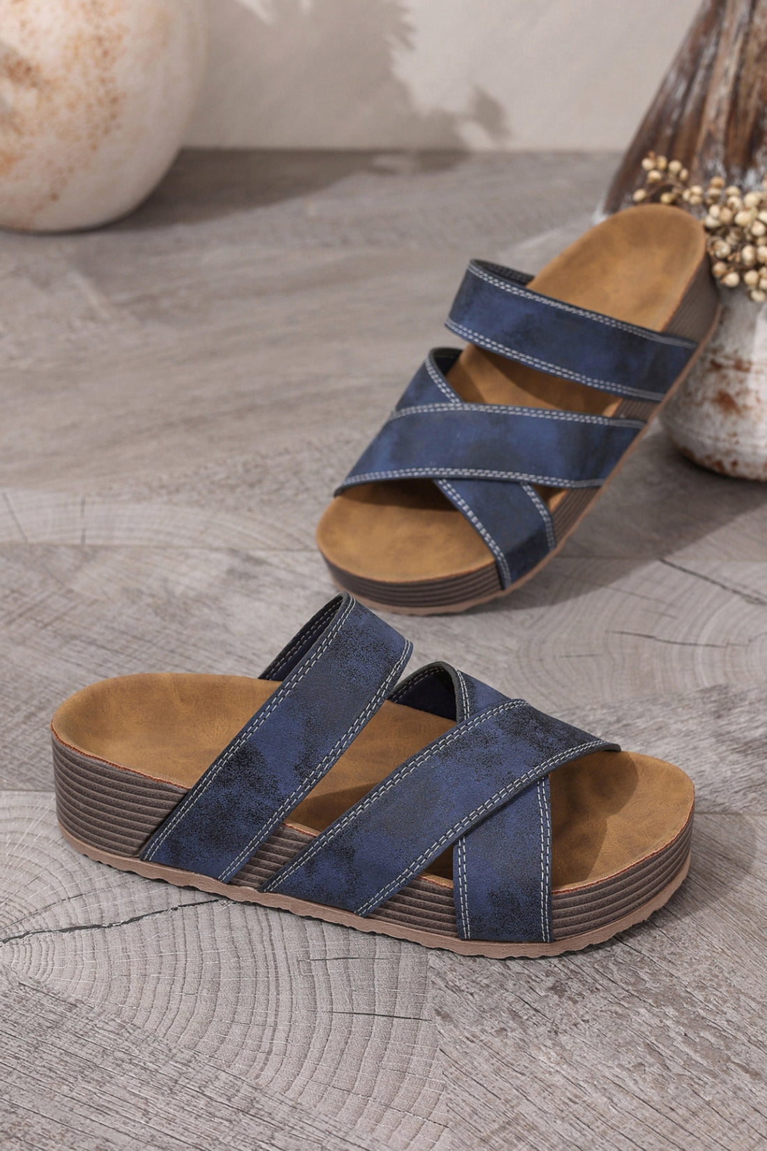Kayla Band Retro Platform Slippers