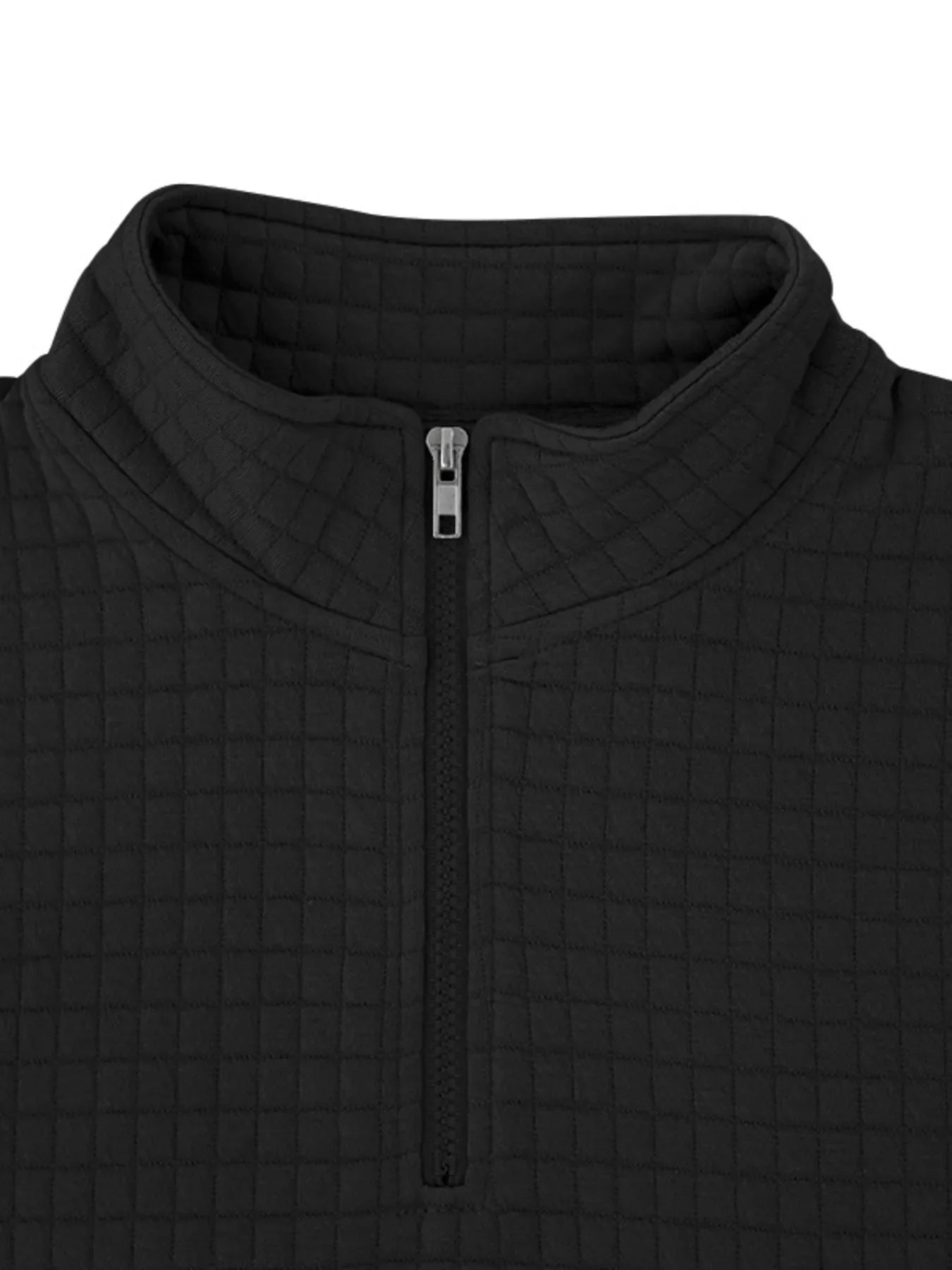 Men's Full Size Textured Short Sleeve Zipper Polo Plus Size