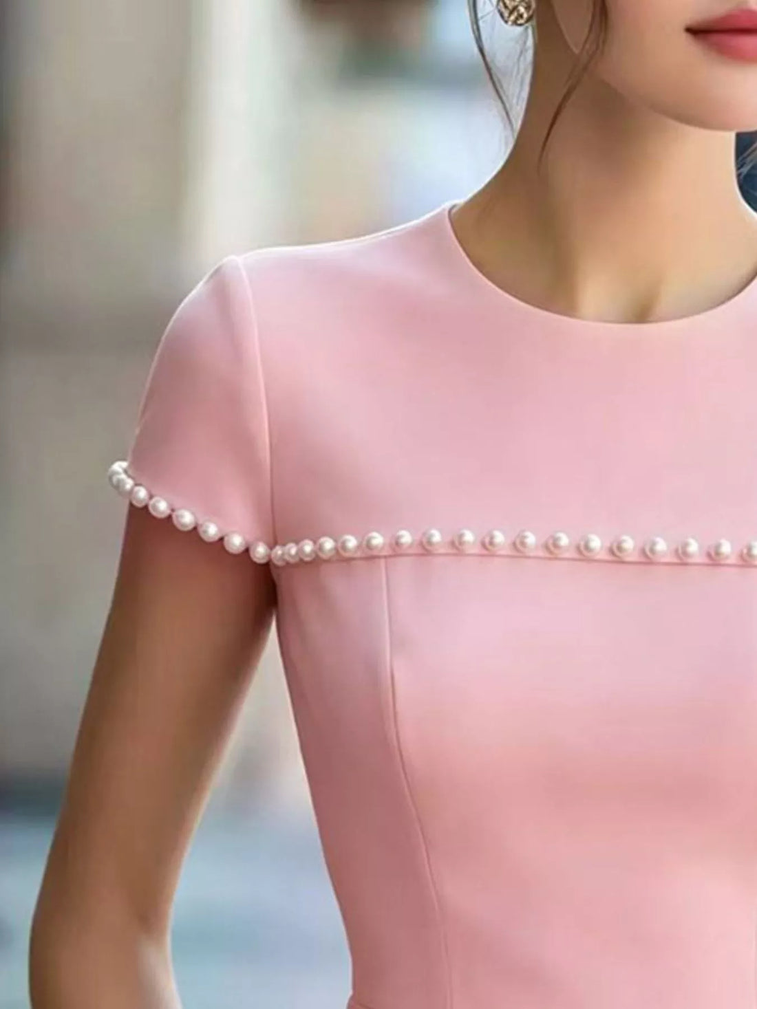 Women's Pearl Embellished Peplum T-Shirt