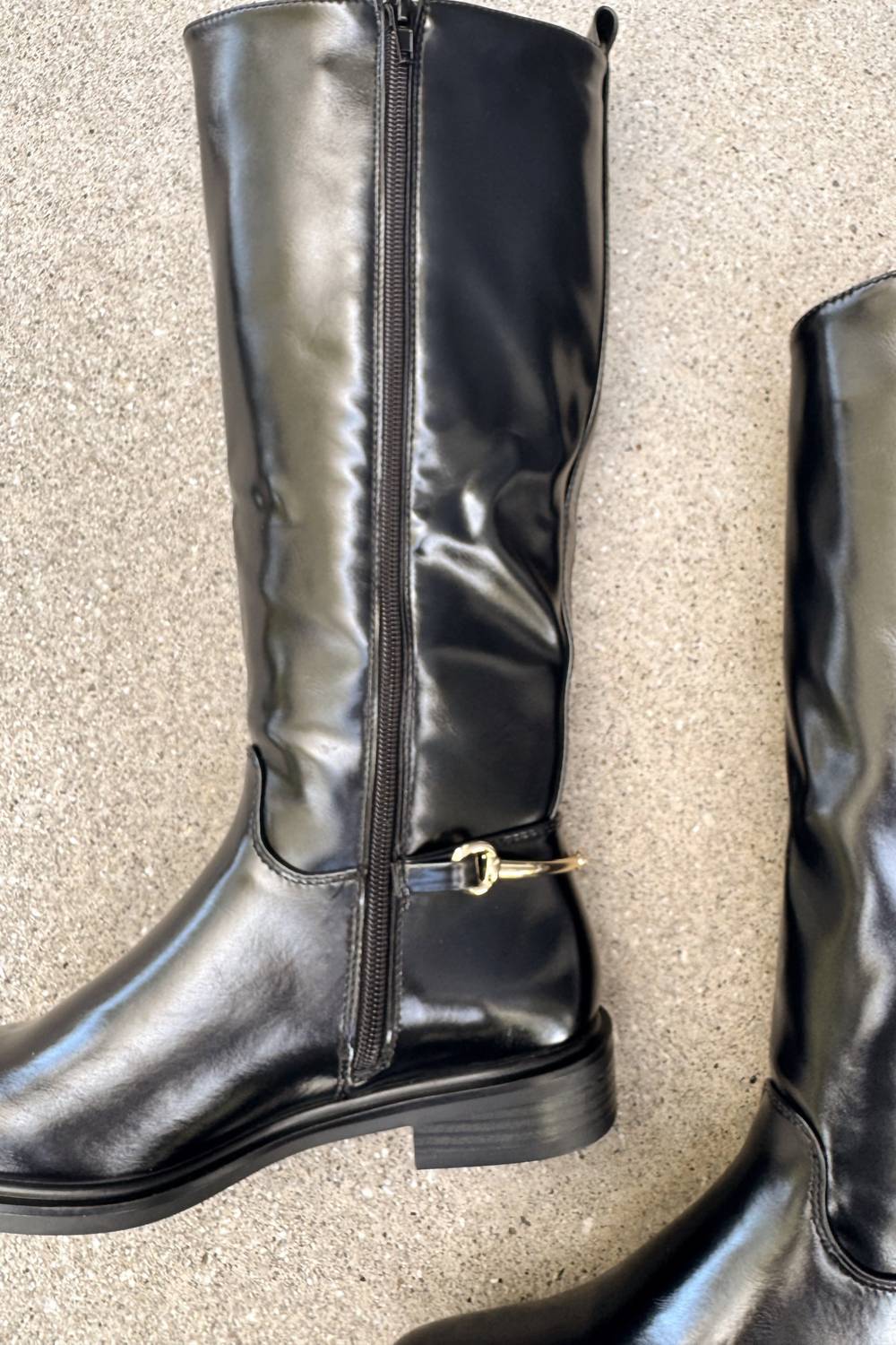 Women's Sofia Faux Leather Horsebit Detail Tall Riding Boots