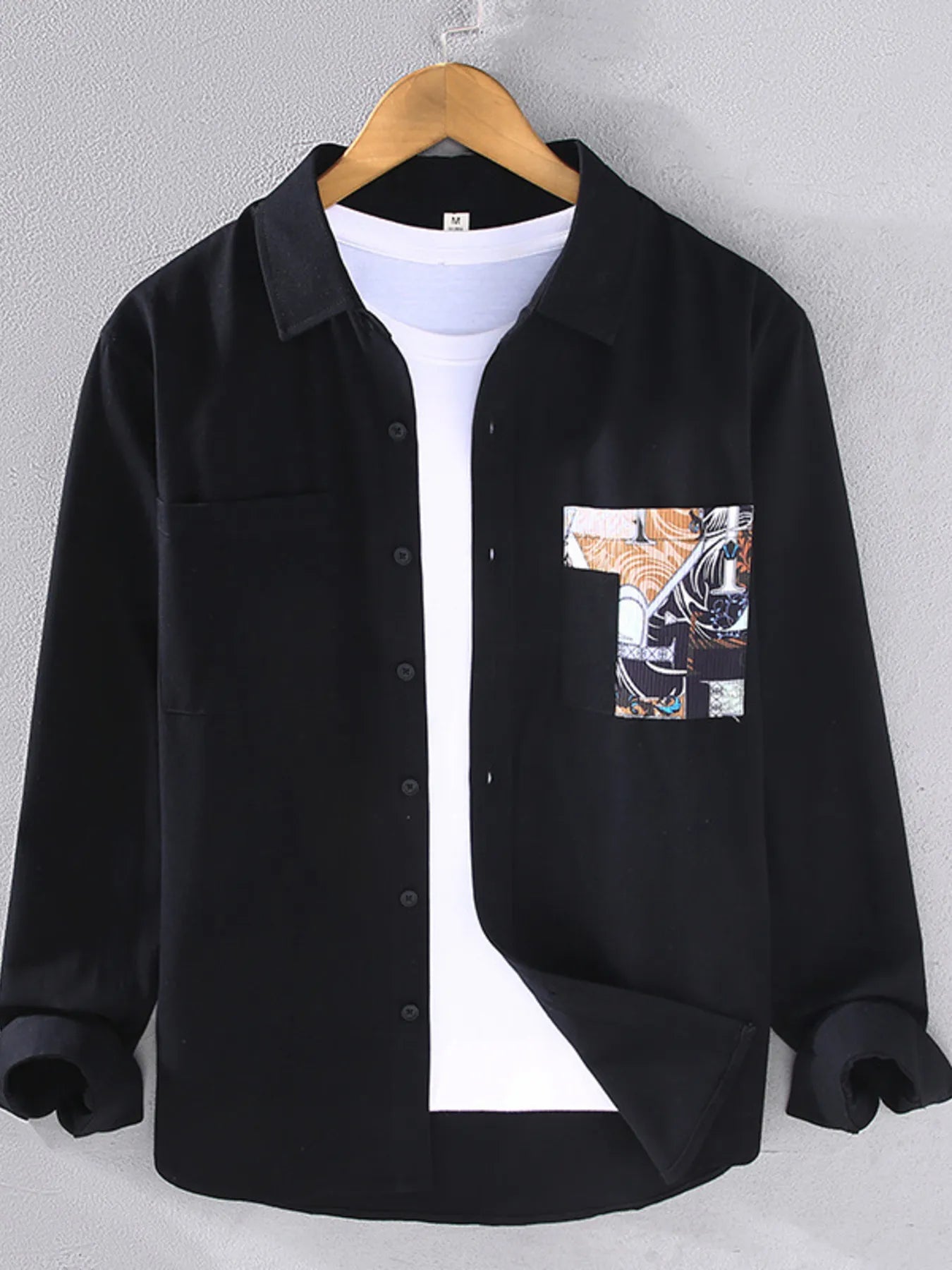 Men's Plus Size Button Up Long Sleeve Shirt