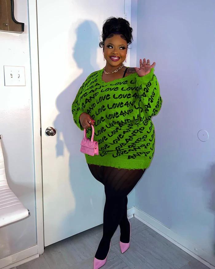 Autumn Winter Women Plus Size Sweater Blouse