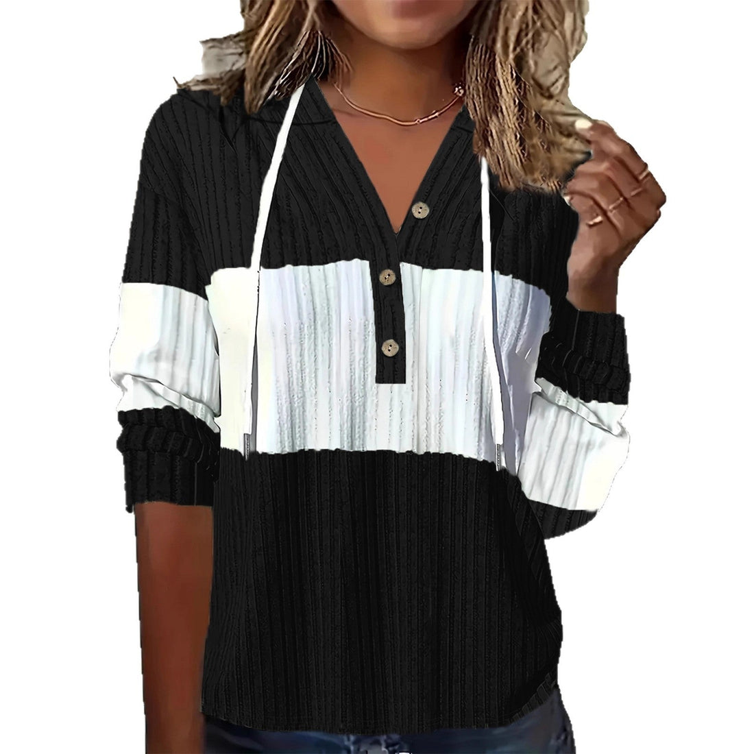 Women's Patchwork Versatile Dress And Hooded Long-sleeve Top