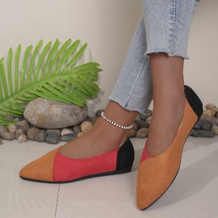 Women's Pointed-Toe Slip-On Flat Shoes | Breathable Fabric Everyday Flats