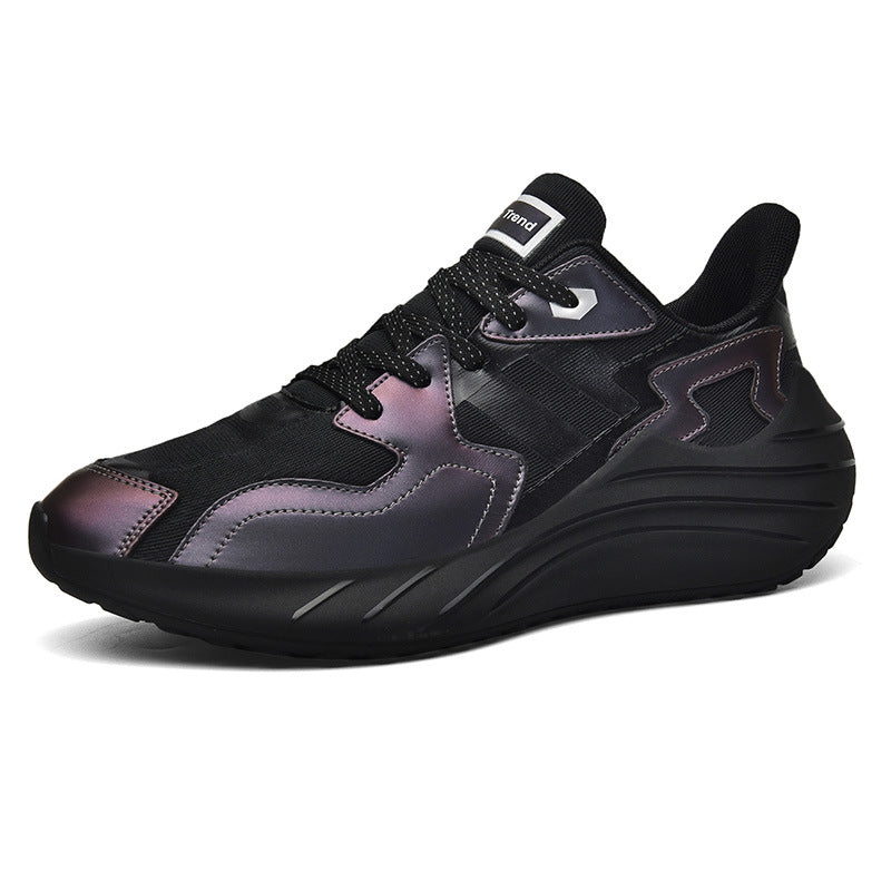 Men's Casual Breathable Jacquard Luminous Plus Size Trendy Shoes Round Toe See size chart under “more details”