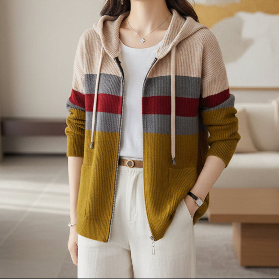 Women's Loose-Fit Wave-Detail Open-Front Cardigan Coat
