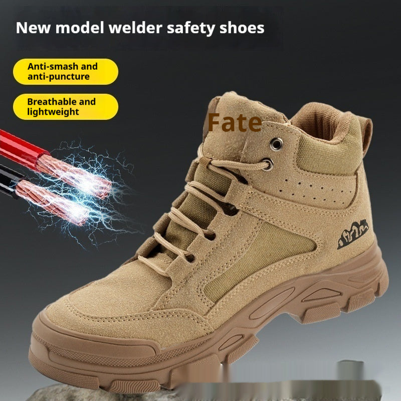 Men's Steel Toe Safety Shoes | Anti-Smashing Puncture-Resistant High-Top Work Boots