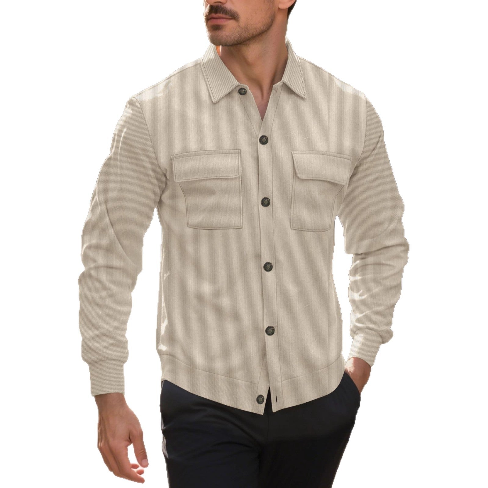 Men's Corduroy Shirt Pocket Coat