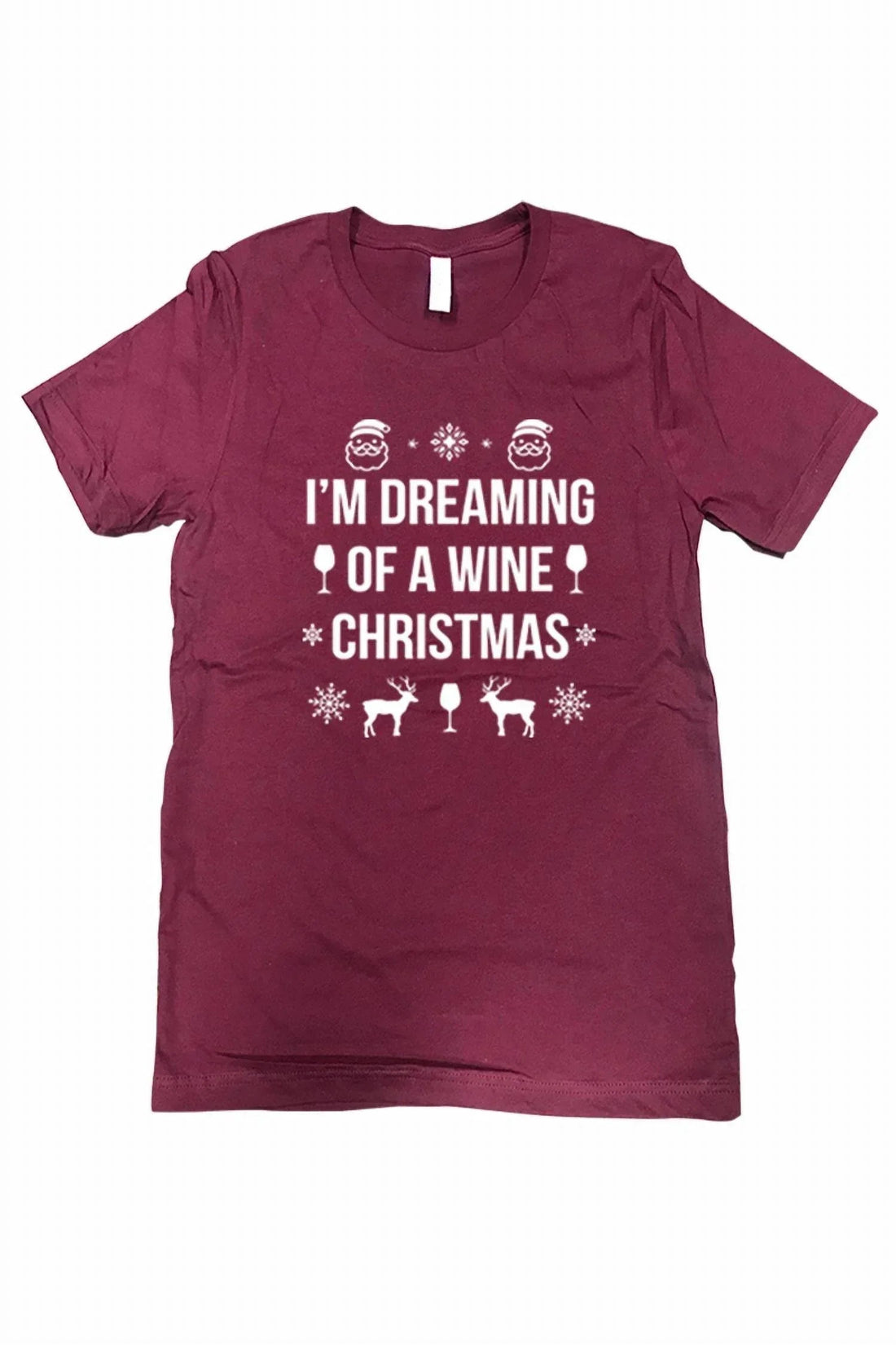 Women's Dreaming Of A Wine Christmas Tee - Plus
