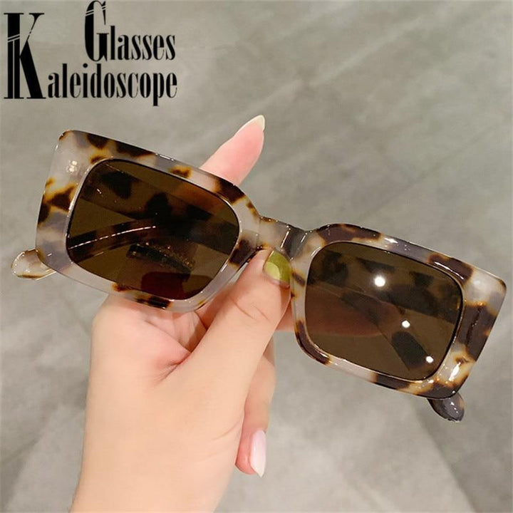 Classic New Rectangle Shape Sunglasses For Women Rectangle Sunglasses for Women 90’s Vintage Shades Square Thick Frame Glasses Luxury Design New Small Square  Eyewear Decent Shades