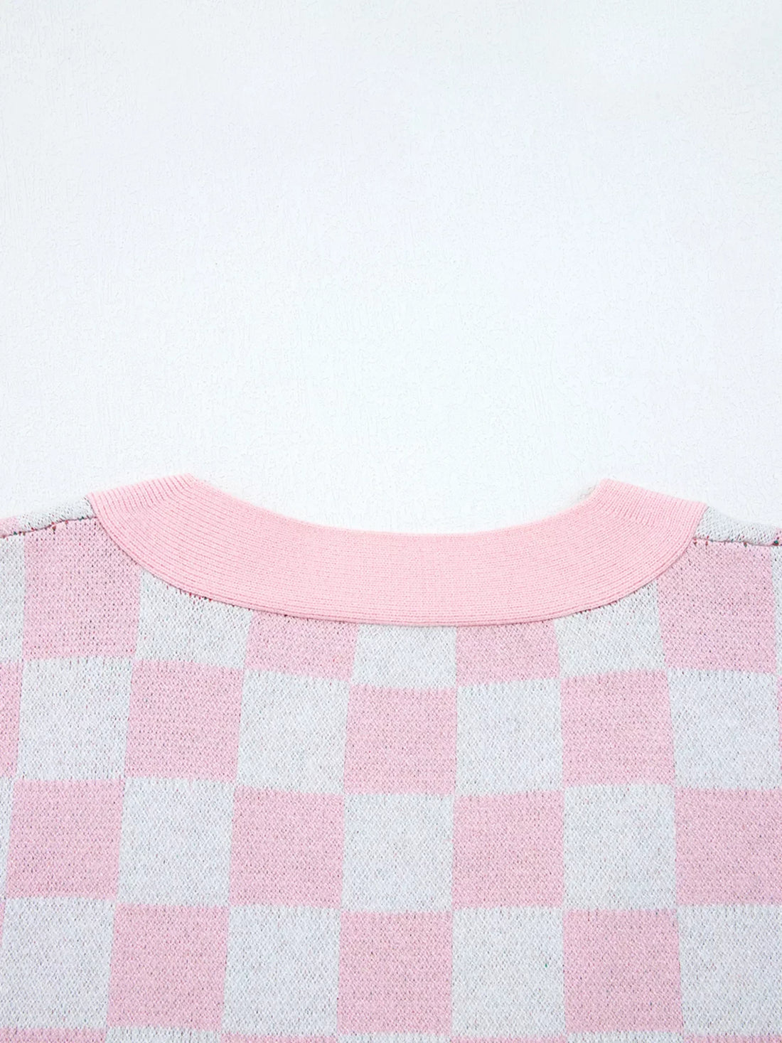 Christmas Tree Pattern Checkered Button V Neck Cardigan
