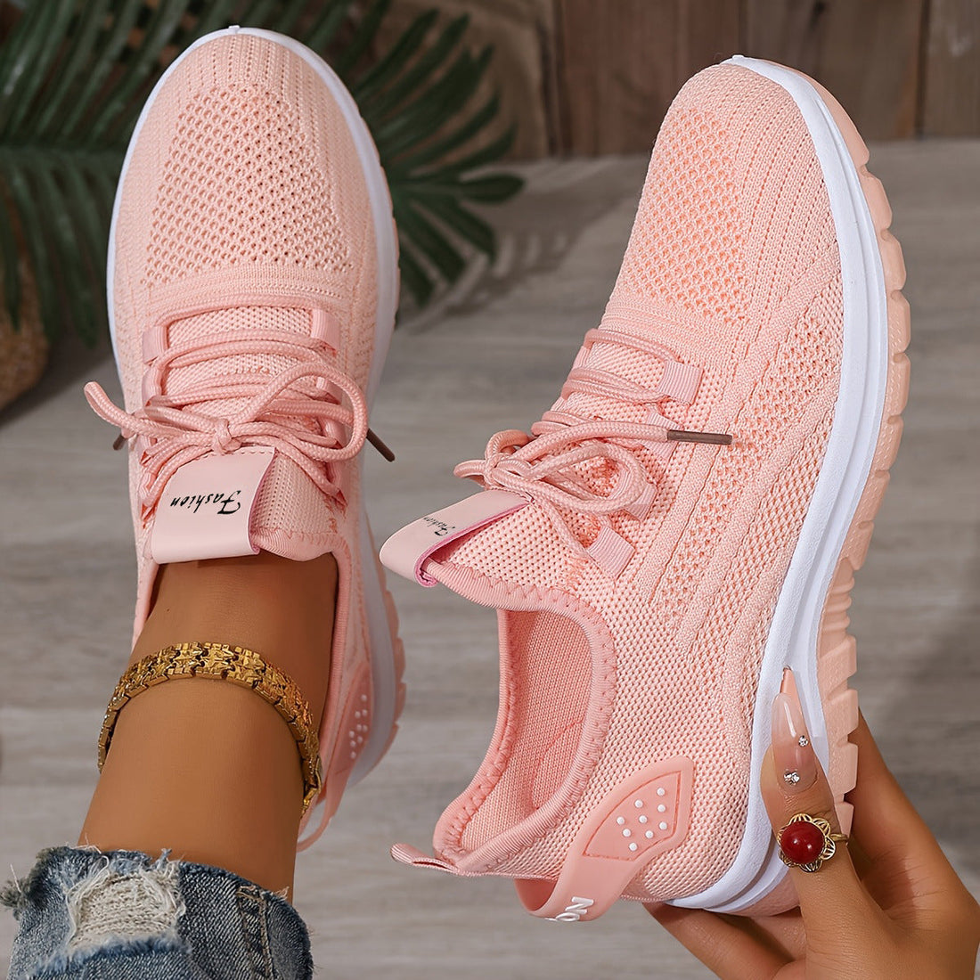 Flying Woven Shoes Women's Fashion Casual Mesh Sneaker