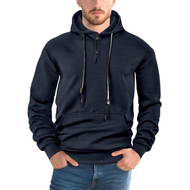 Men's Pullover Solid Color Casual Loose Long Sleeve Hooded Sweater