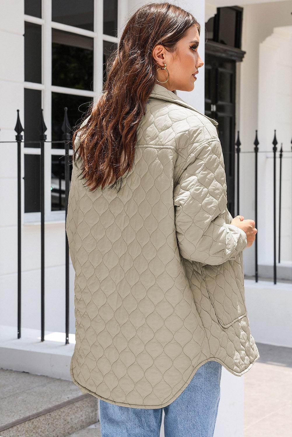 Snap Down Collared Winter Coat for Stylish Warmth