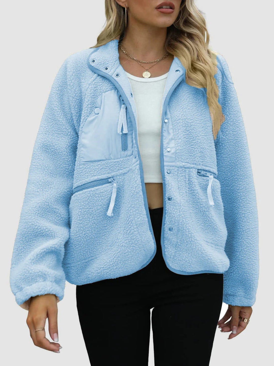 Short Cardigan Plush Jacket Lamb Wool Coat