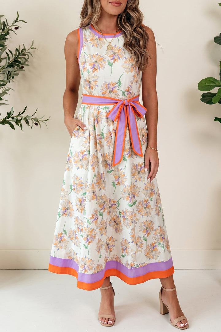 Women's Daphne Belted Sleeveless Maxi Dress