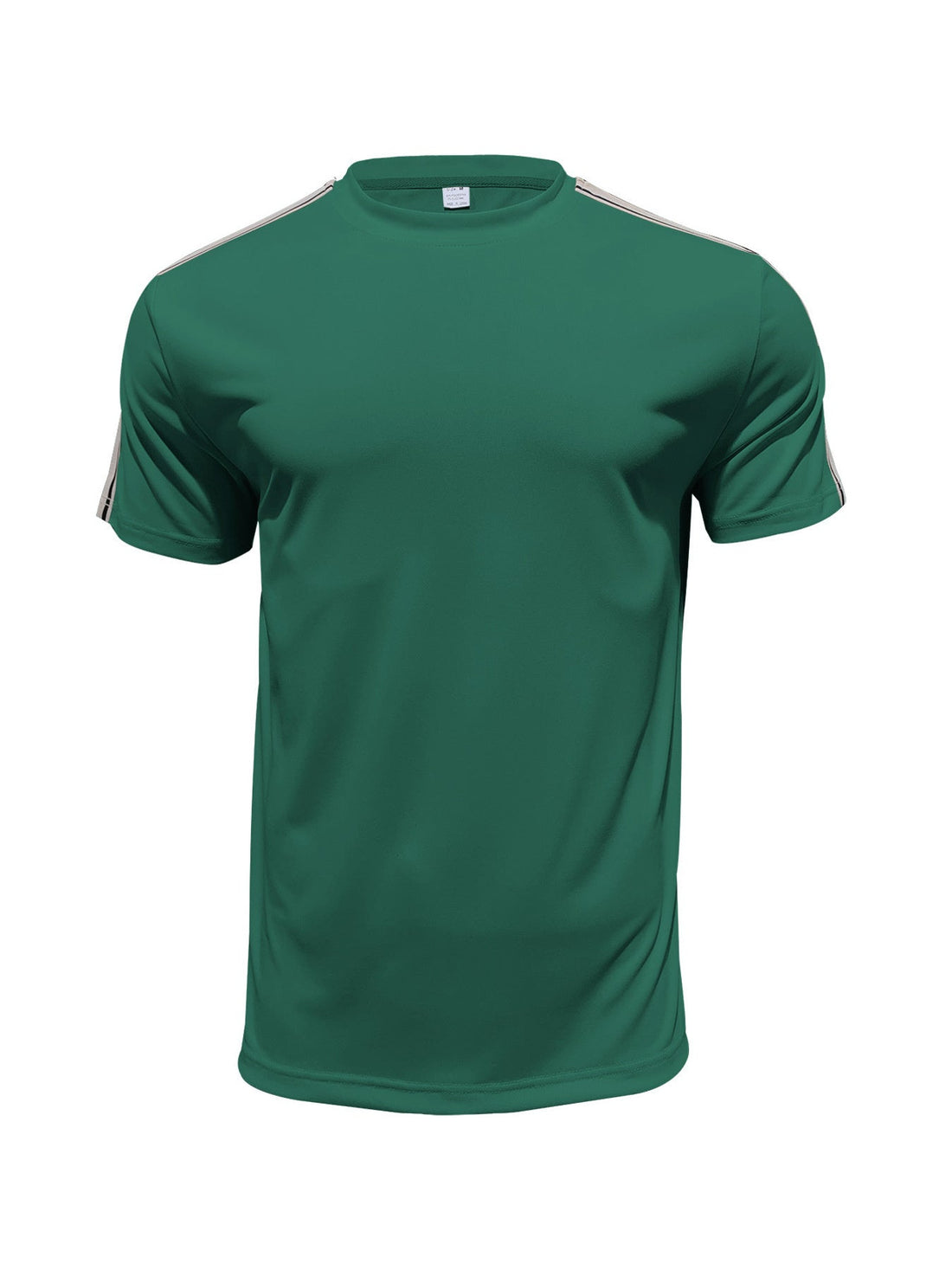 Men's Full Size Striped Shoulder Casual T-Shirt Plus Size