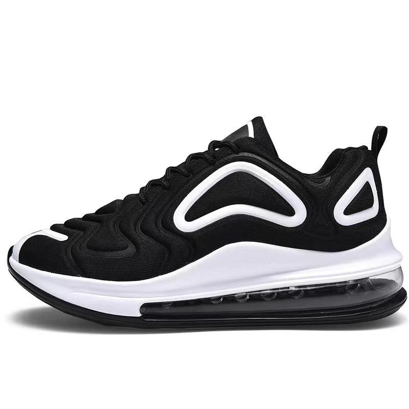 Mandotos Men Casual Air Cushion Black Shoes Outdoor Breathable Lace Up Sneakers Running Sports