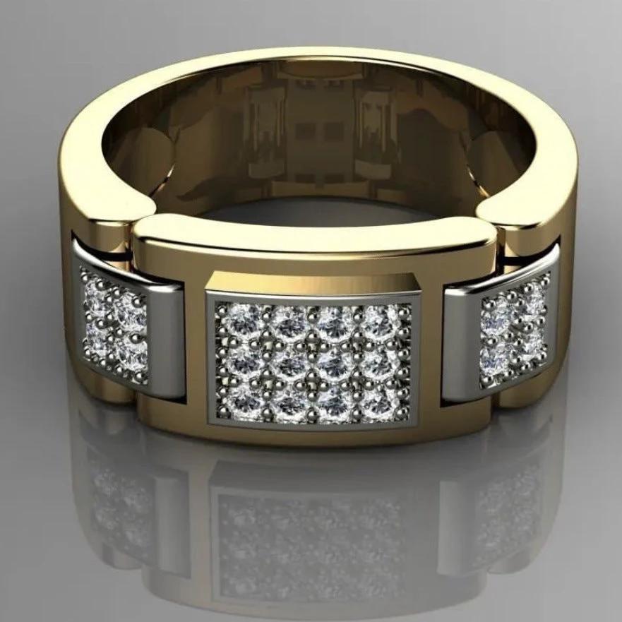 Fashion Rectangular Full Diamond Like Men's Ring