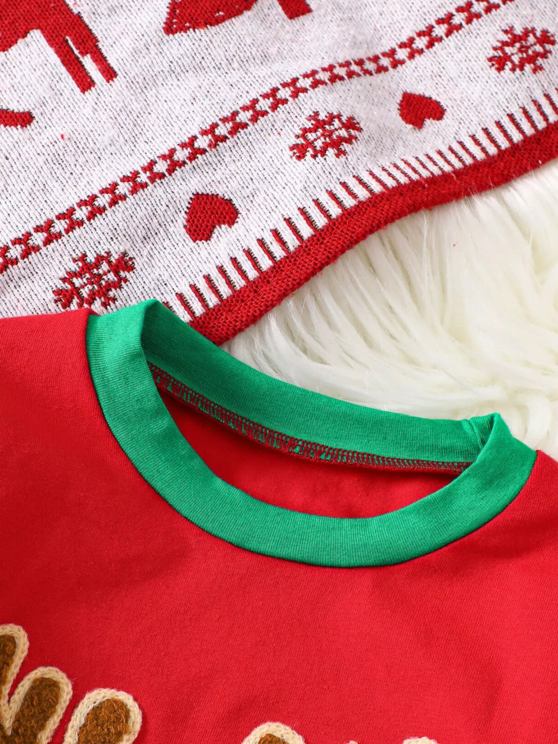 Children's Christmas Reindeer Striped Pajama Set