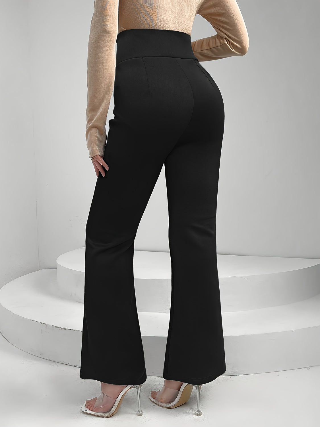 Luxe Style Lace Up Slit Bootcut Pants – Stylish Crisscross Design See size chart under “more details”