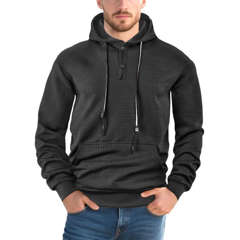 Men's Pullover Solid Color Casual Loose Long Sleeve Hooded Sweater