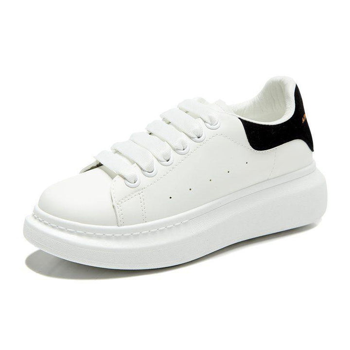 Men’s White Platform Leather Sneakers Comfortable Casual Sports Trainers