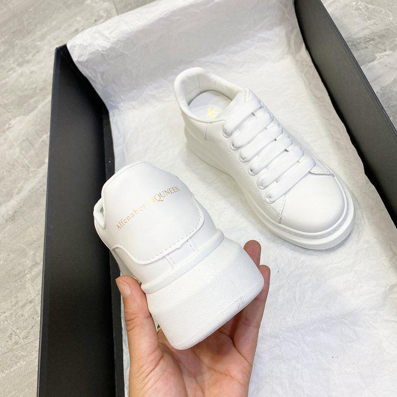 Men’s White Platform Leather Sneakers Comfortable Casual Sports Trainers