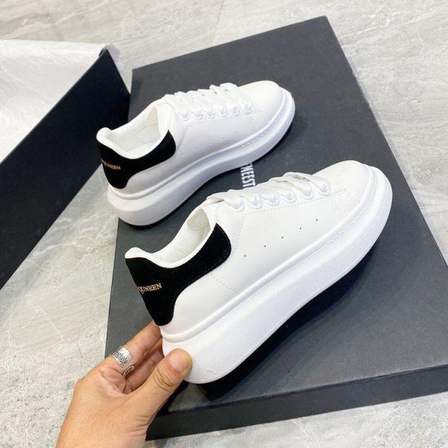 Men’s White Platform Leather Sneakers Comfortable Casual Sports Trainers