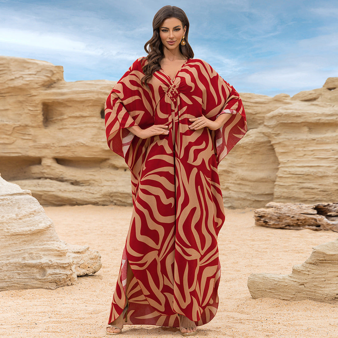 Fashion Personalized Cotton Printed Beach Dress Women