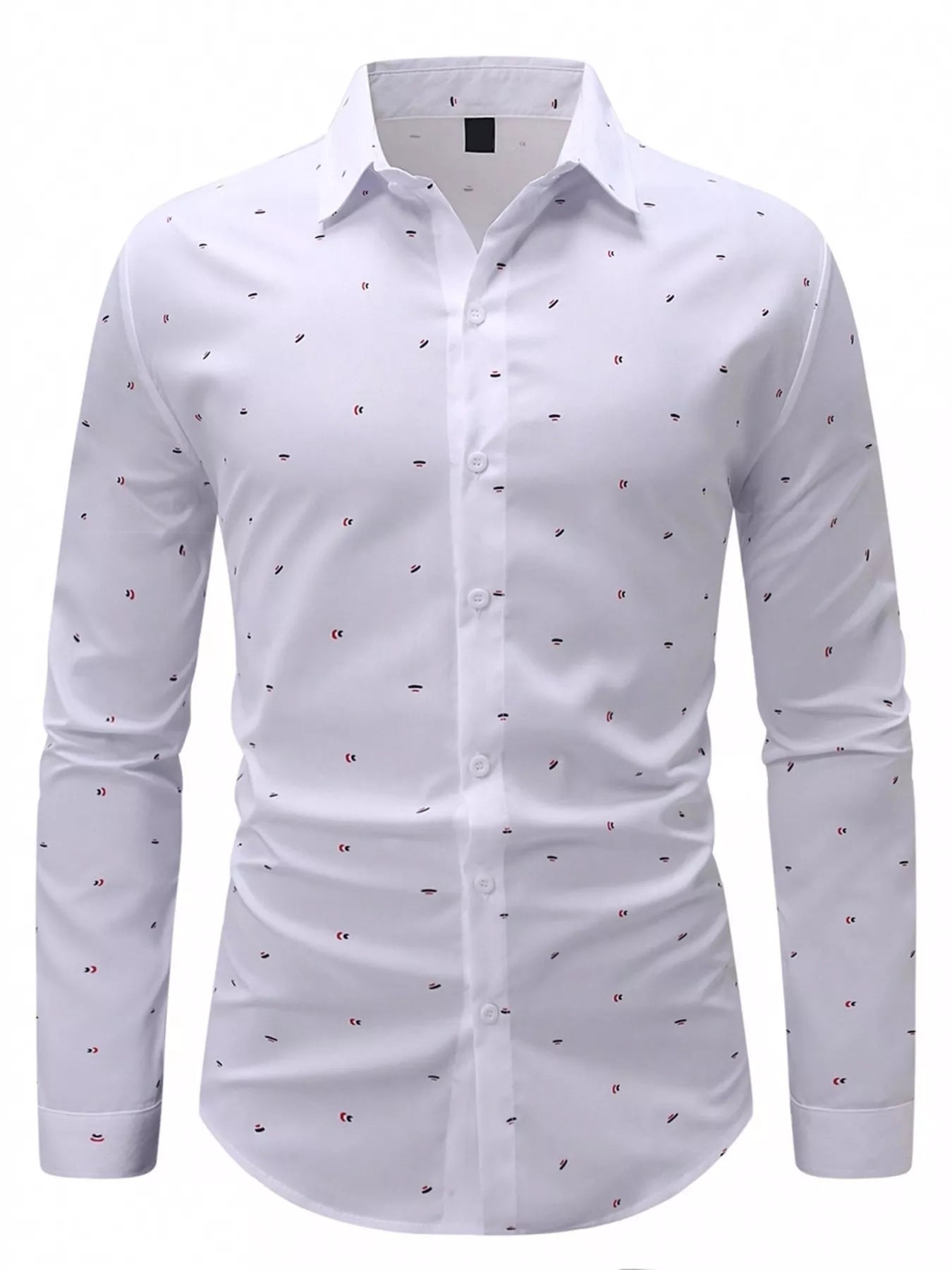 Men's Slim Fit Printed Long Sleeve Shirt