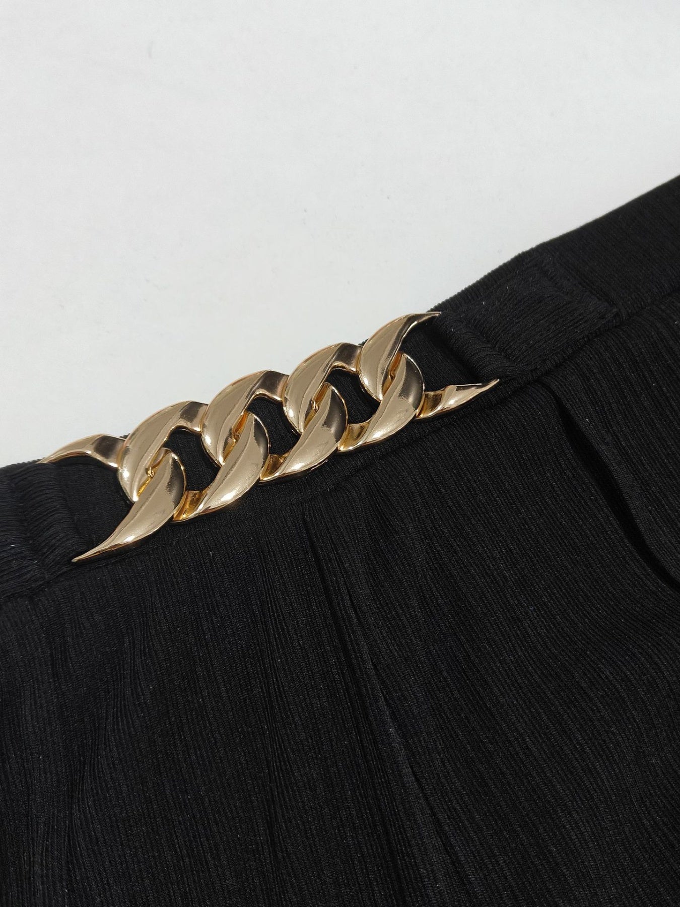 Women's Plus Size Chain-Waist Wide-Leg Pants