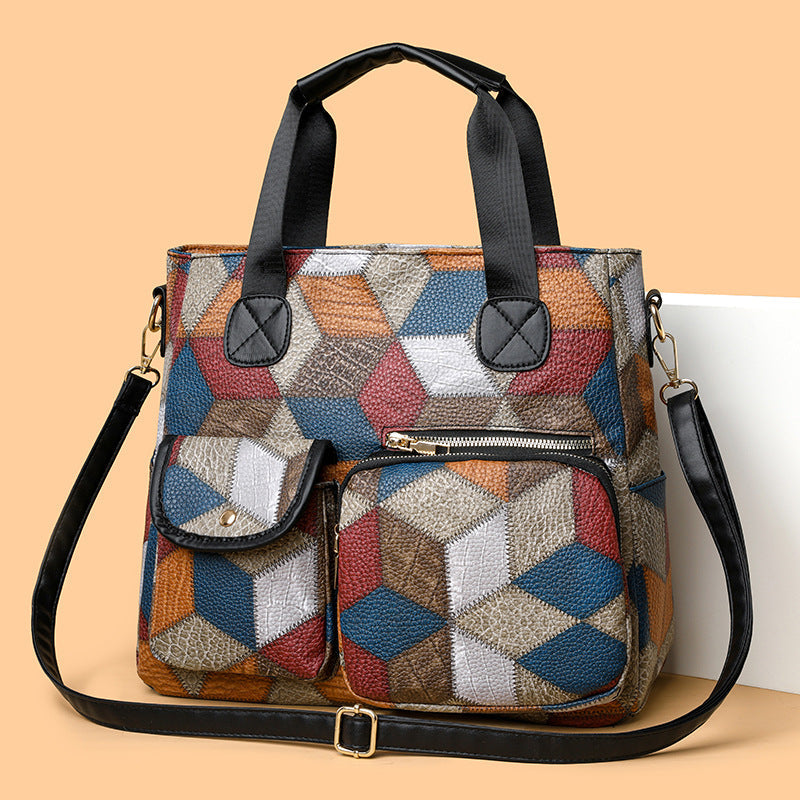 Retro Washed Leather Biker Crossbody Bag