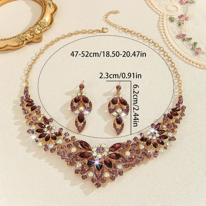High Profile And Generous Crystal Necklace And Earrings Suite