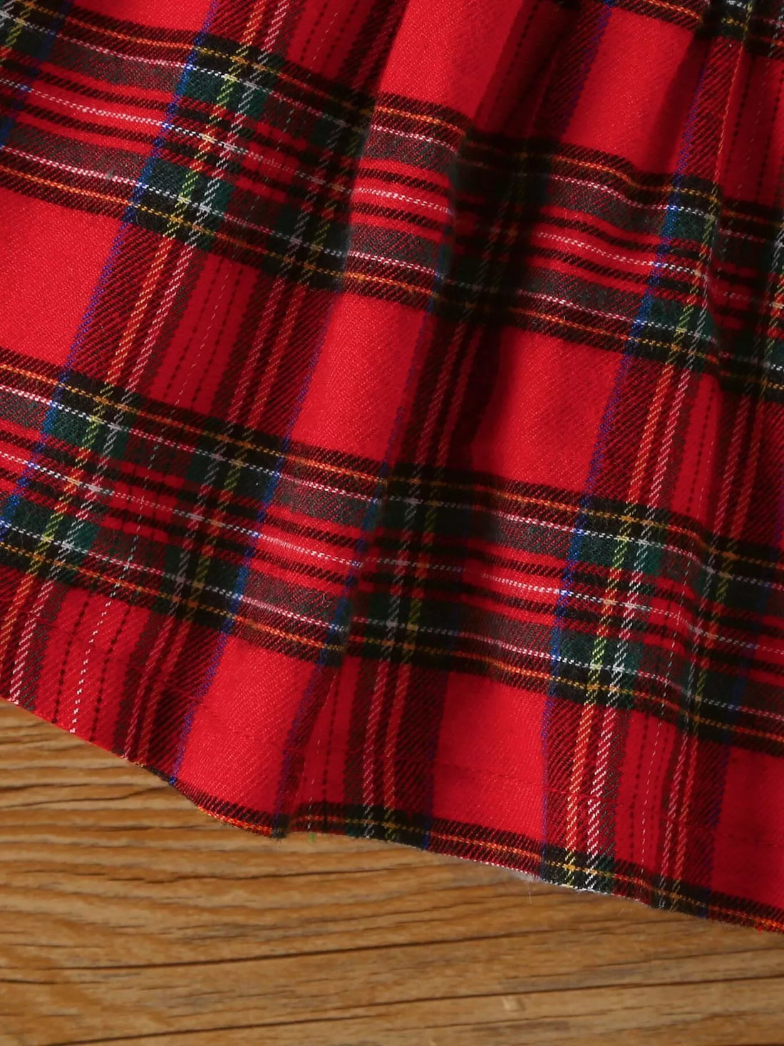 Children's First Christmas Bodysuit and Plaid Dress Outfit Set with Headband