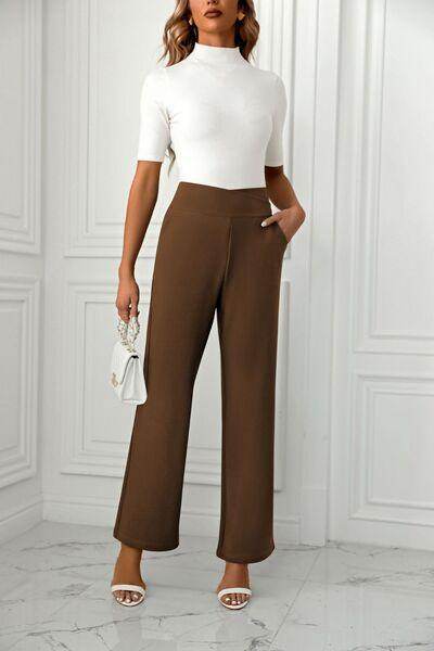 High Waist Straight Leg Pants for Women in Various Sizes