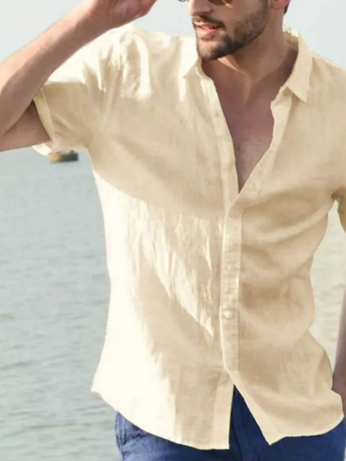 Men's Full Size Button Up Short Sleeve Shirt Plus Size