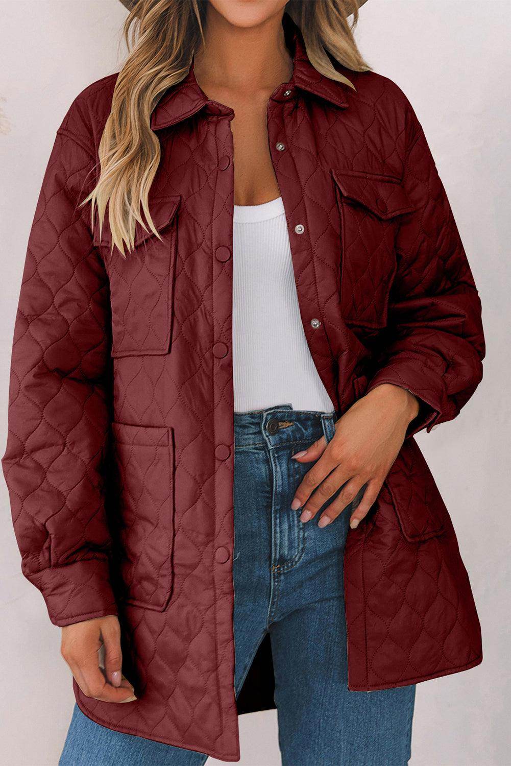 Snap Down Collared Winter Coat for Stylish Warmth