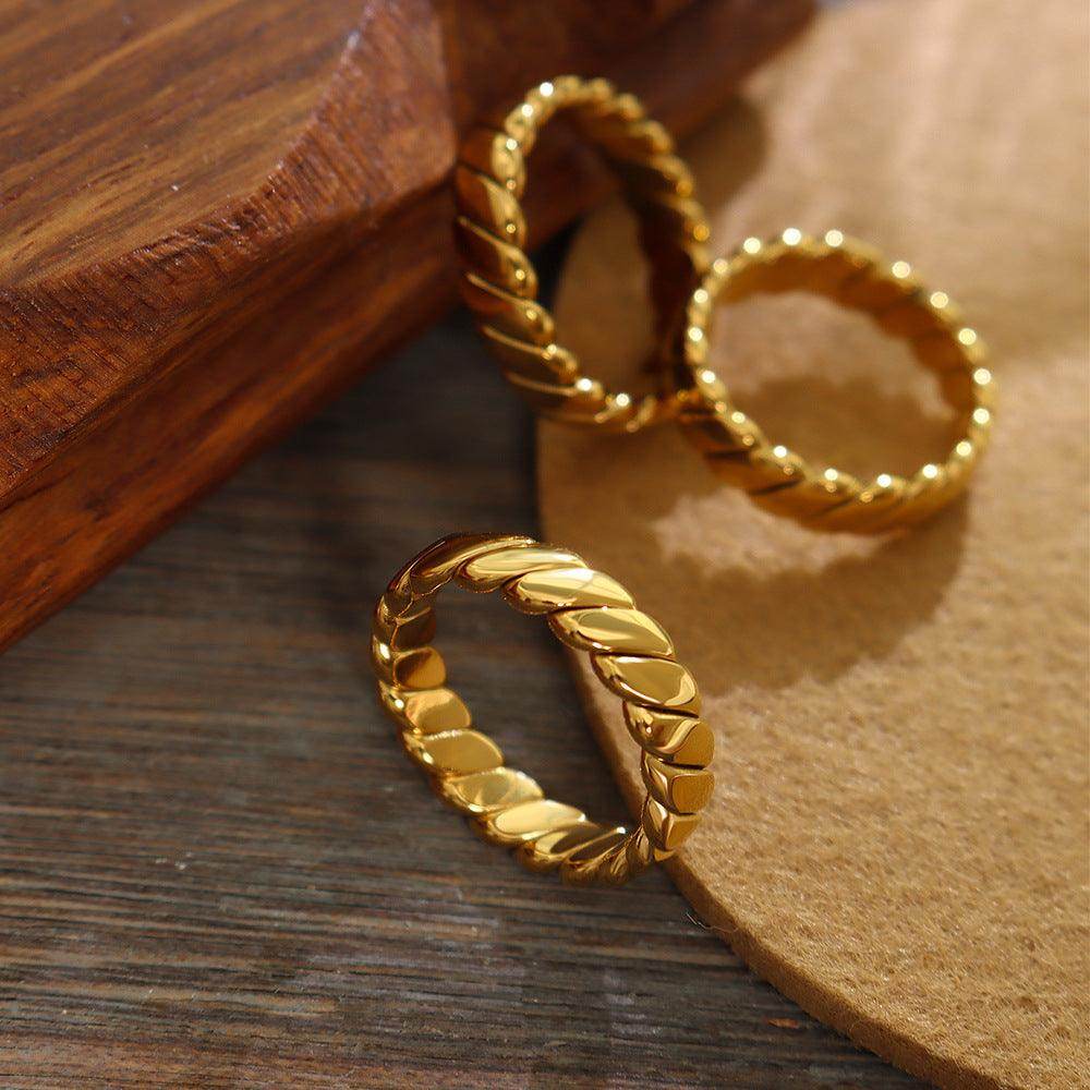 Stylish Titanium Steel Gold-Plated Ring for Everyday Use