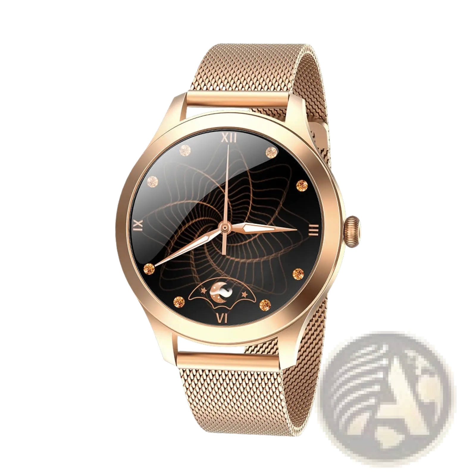 Kw10 Pro Women Rose Gold Mesh Smartwatch with Butterfly Dial