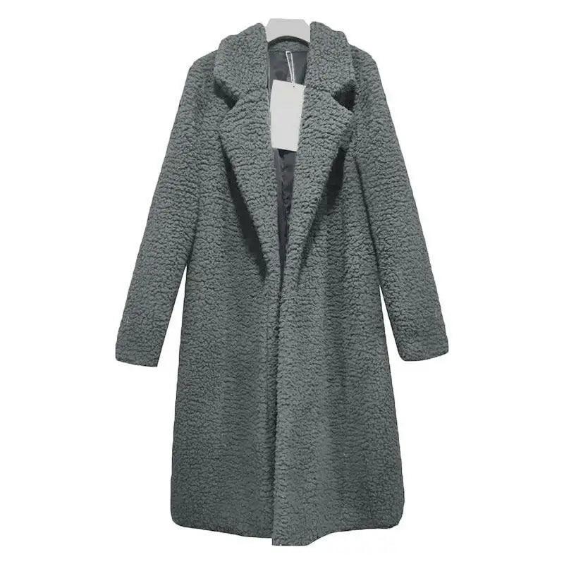 Luxurious Autumn Winter Jacket Female Coat Solid Color Fleece Coats Casual Outerwear Warm Soft Cardigan Fur Jackets For Female Clothes