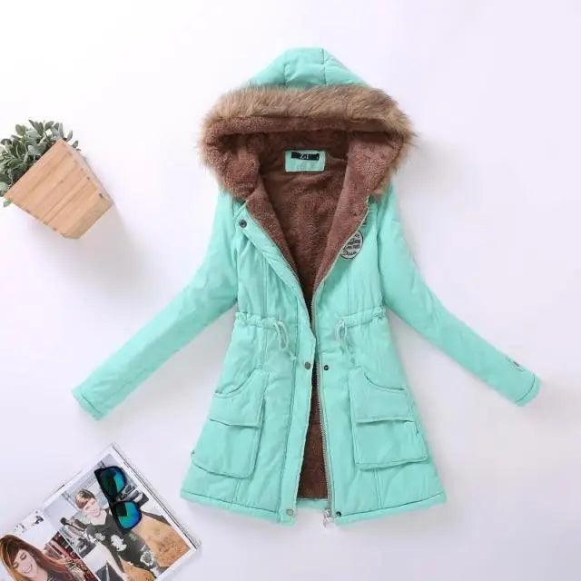 Luxurious Autumn Winter Women Cotton Jacket Padded Casual Slim Coat Emboridery Hooded Size 3XL Wadded Overcoat