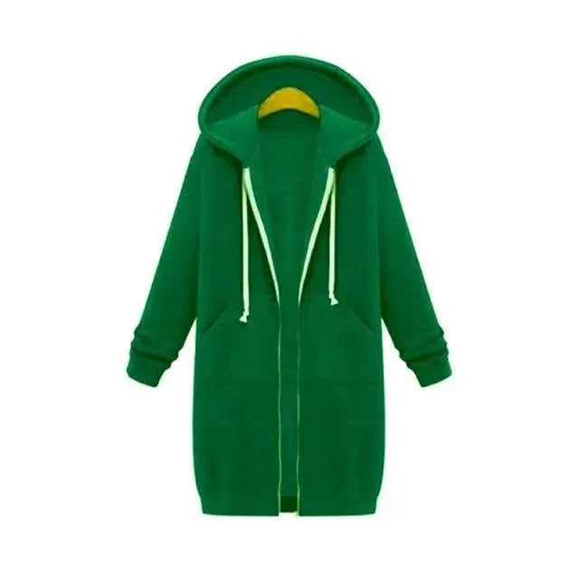 Luxury Women's Autumn Winter Thickening Hoodies Leisure Loose Hooded Jackets Pockets Plus Size Sweatshirt Sports Dresses Outwear Women's Hooded Flannel Jacket Casual Fleece Windbreaker Hoodie