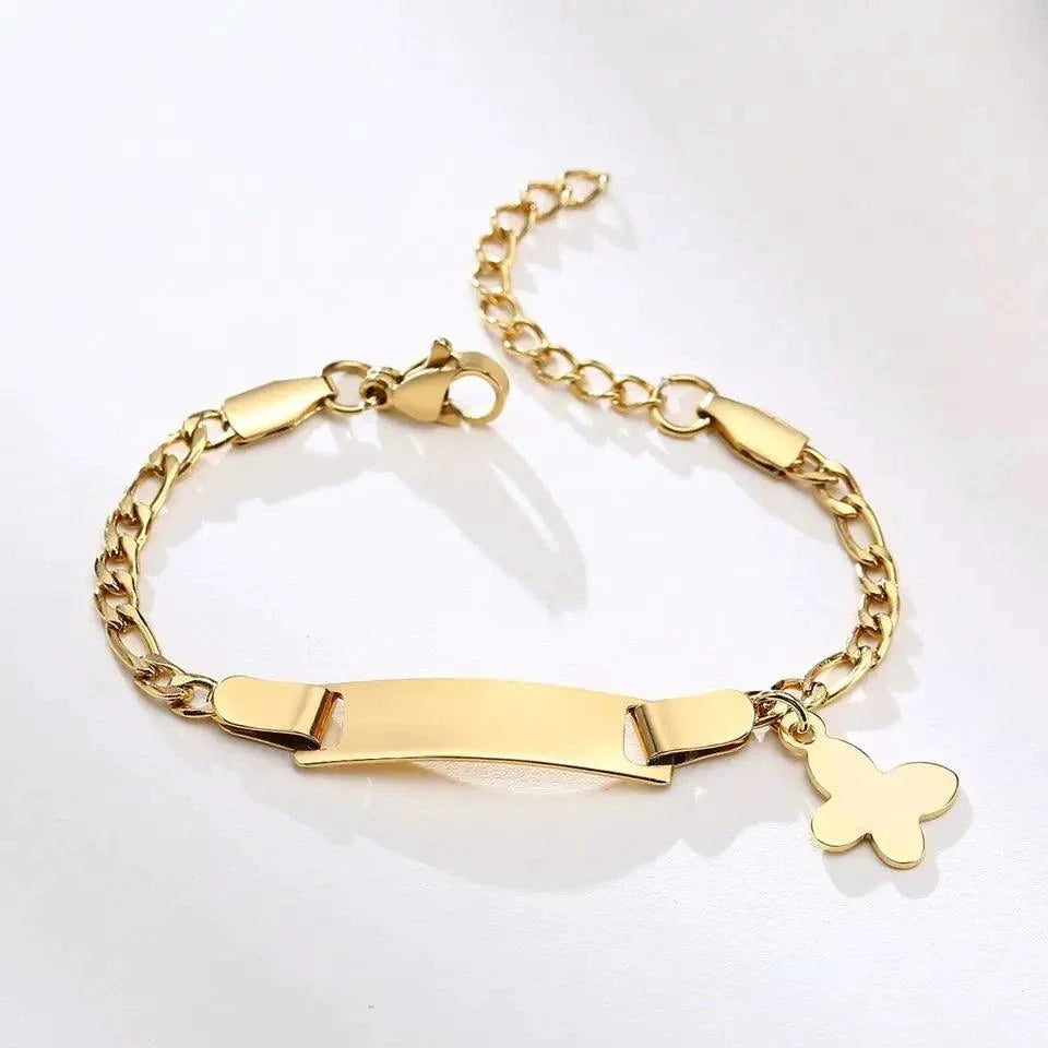 Gold Butterfly Charm Bracelet for Kids