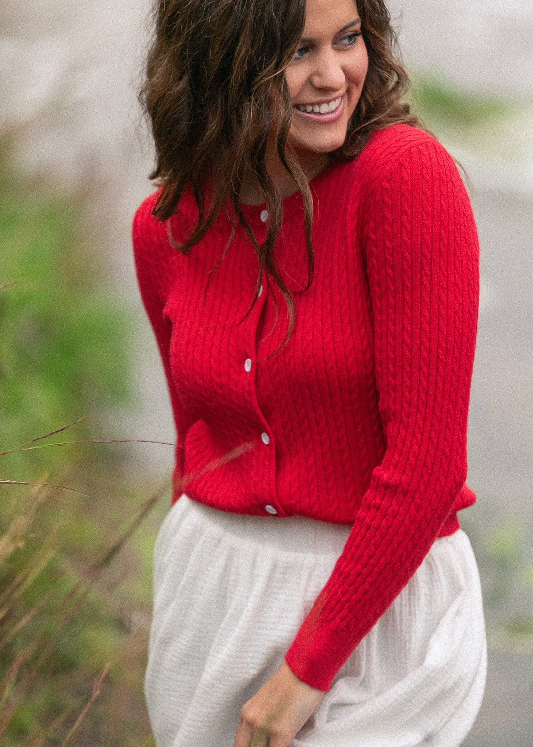 Mason Red Button Up Cardigan