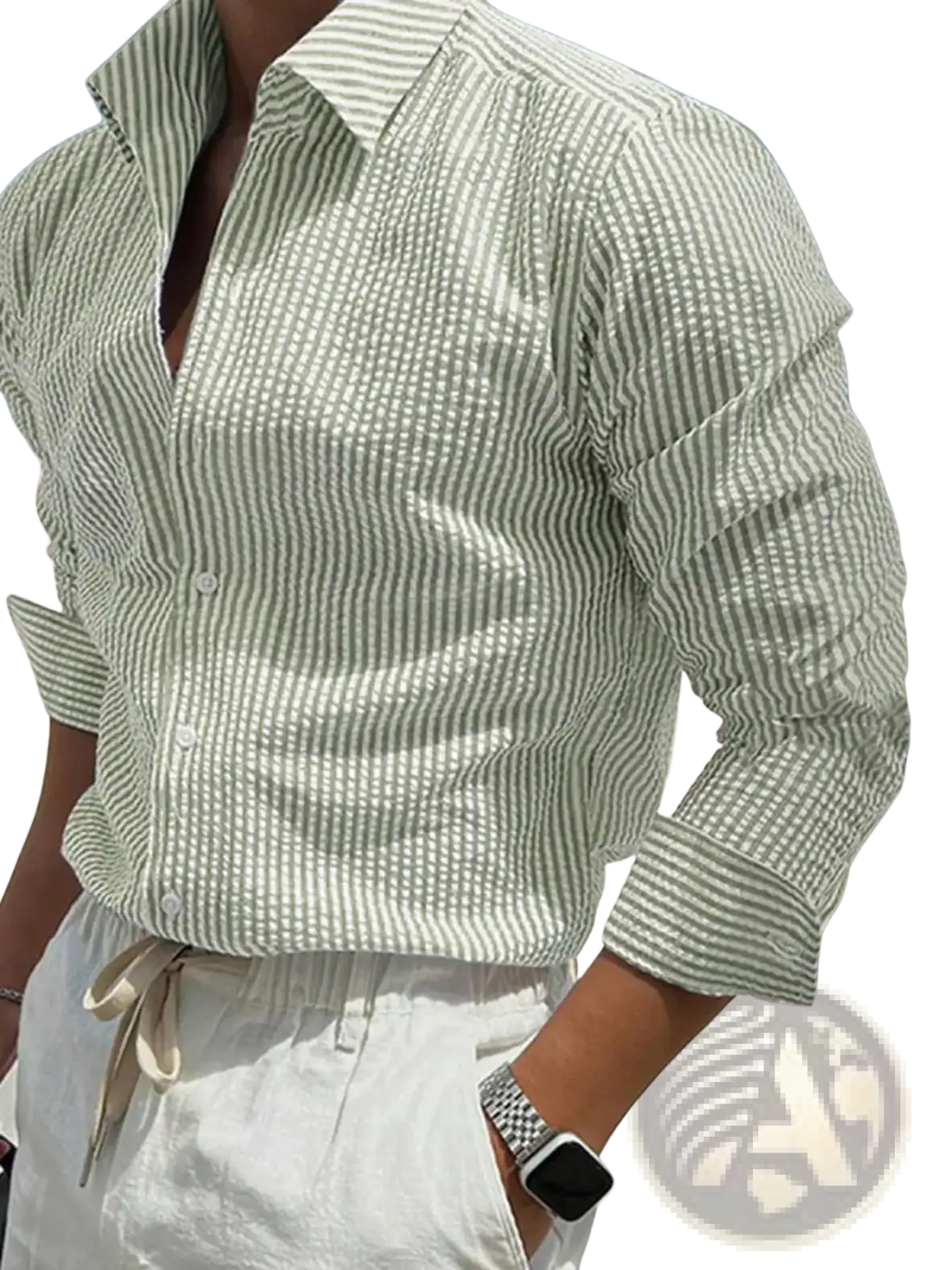 Men's Long Sleeve Striped Shirt with Loose Fit Stylish Comfortable Casual Wear for All Seasons Ideal for Outdoor Activities