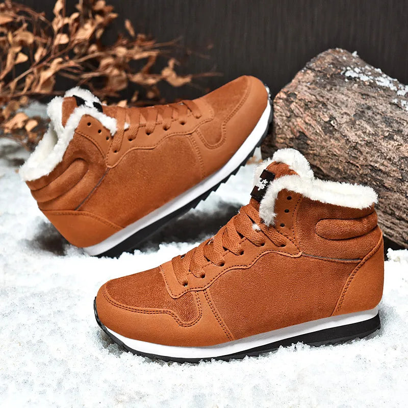 Men Boots Waterproof Winter Boots Men Lightweight Hight Top Plus 48 No Slip Warm Snow Boots Plush Women Footwear Leather Shoes