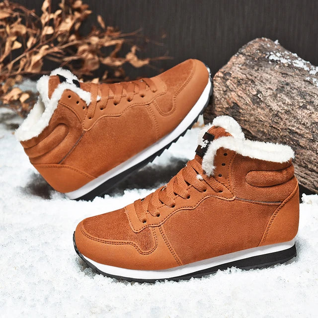 Men Boots Waterproof Winter Boots Men Lightweight Hight Top Plus 48 No Slip Warm Snow Boots Plush Women Footwear Leather Shoes